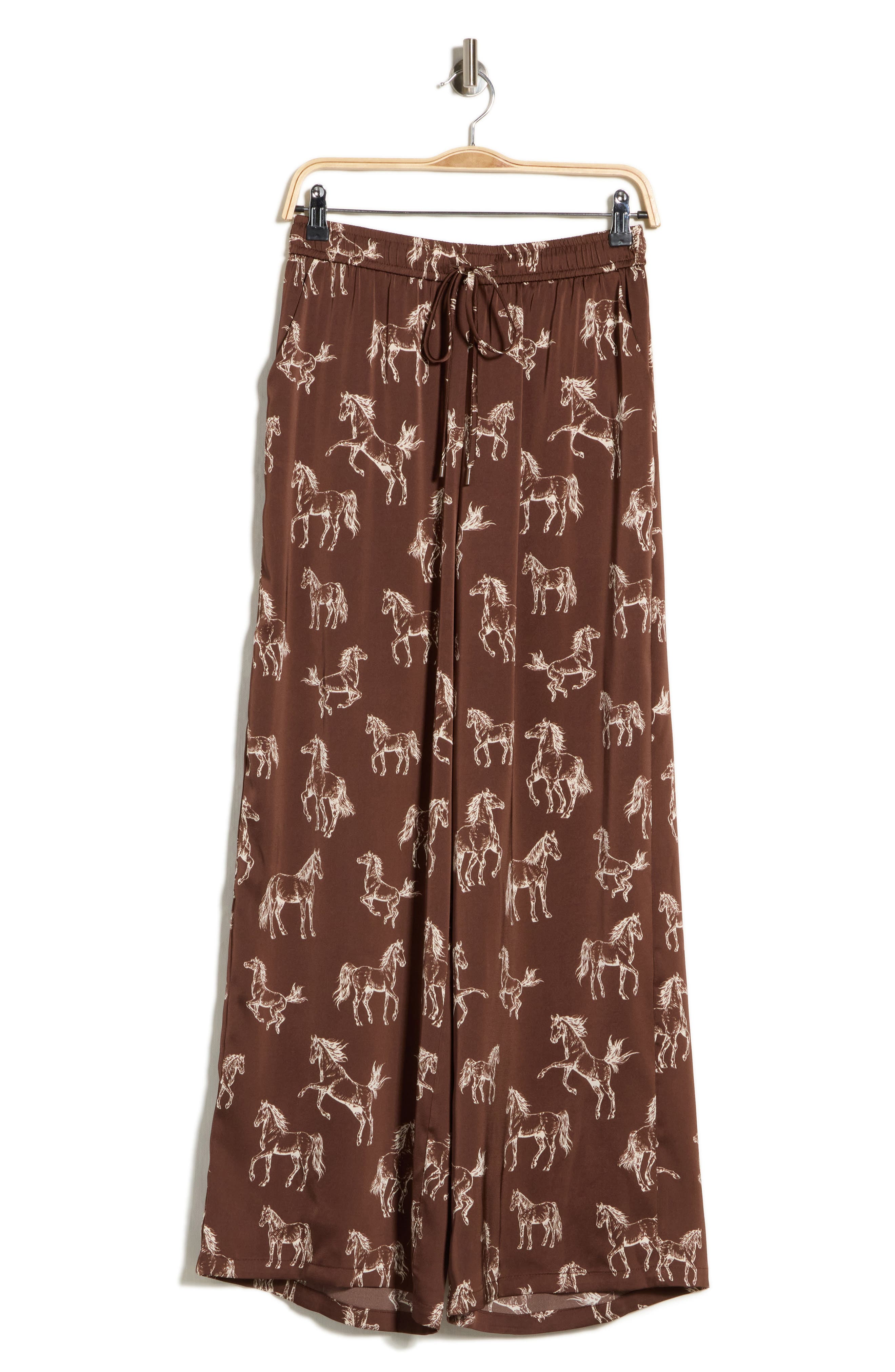 Horse Print Wide Leg Pants