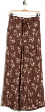 1901 Horse Print Wide Leg Pants
