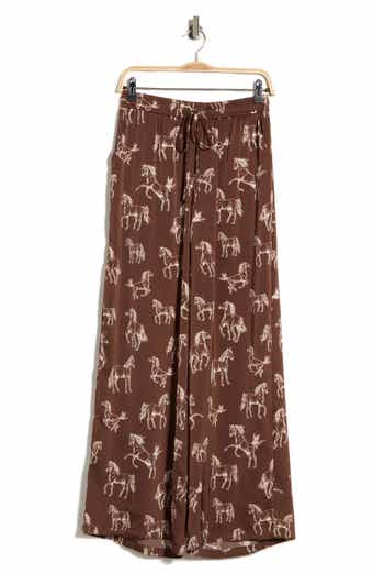 Horse Print Wide Leg Pants