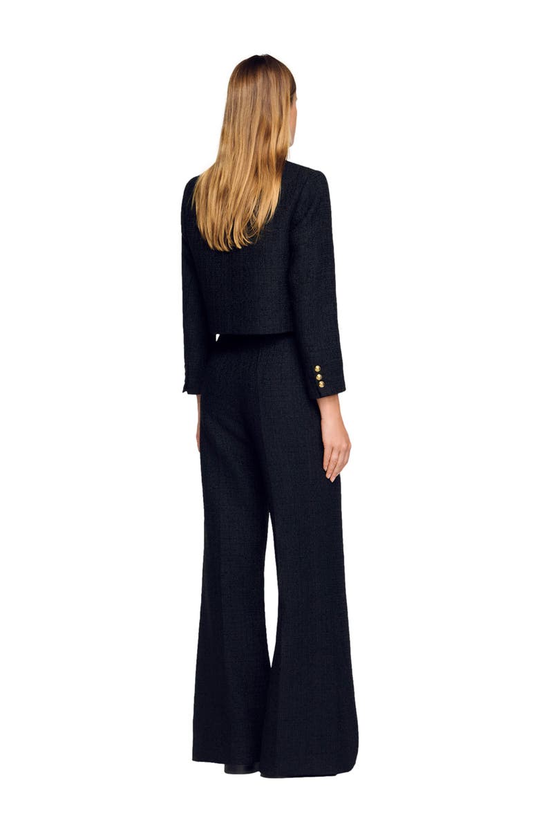 SANDRO Tweed suit trousers, Alternate, color, Black