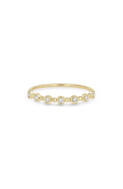 Bezel Diamonds 14k Gold Diamond Ring