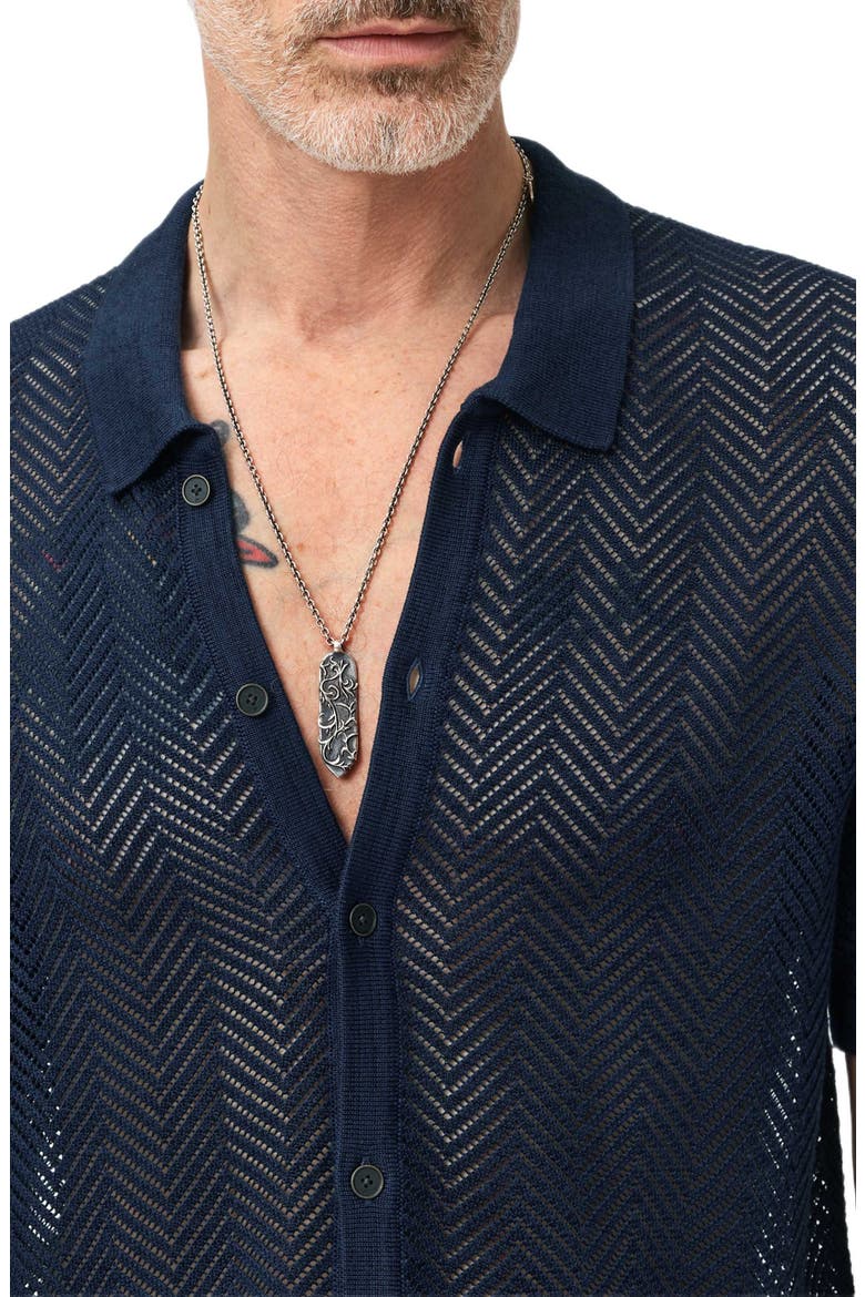Ginsberg Herringbone Cotton Blend Sweater, Alternate, color, DEEP BLUE