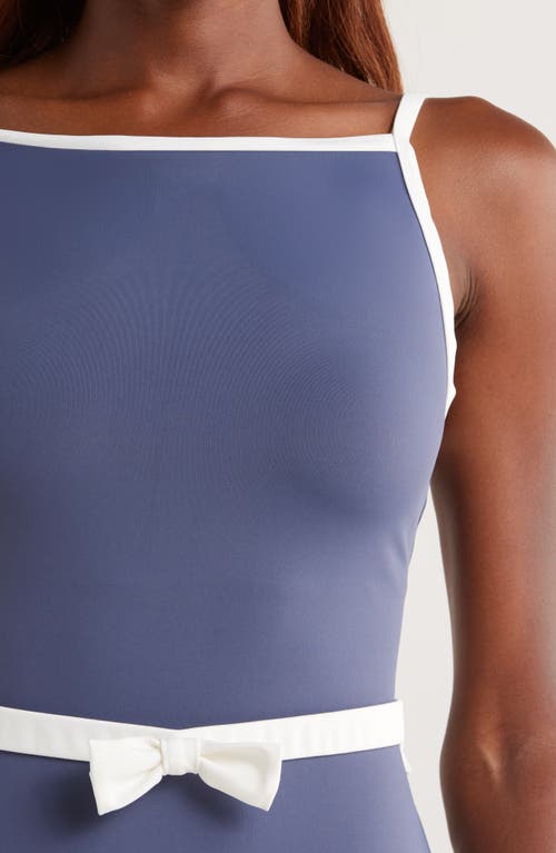 Hutch Bow Belt One-piece Swimsuit In Blue