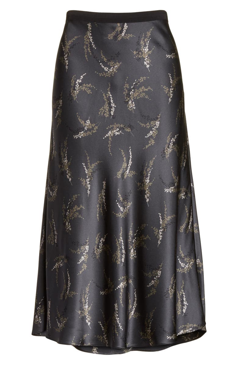 Vince Spring Floral Pull-On Silk Midi Skirt, Alternate, color,