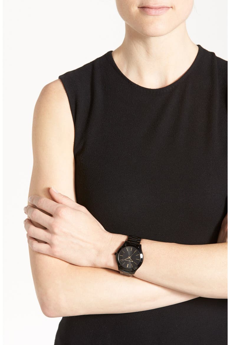 'Slim Runway' Bracelet Watch, 42mm, Alternate, color, BLACK