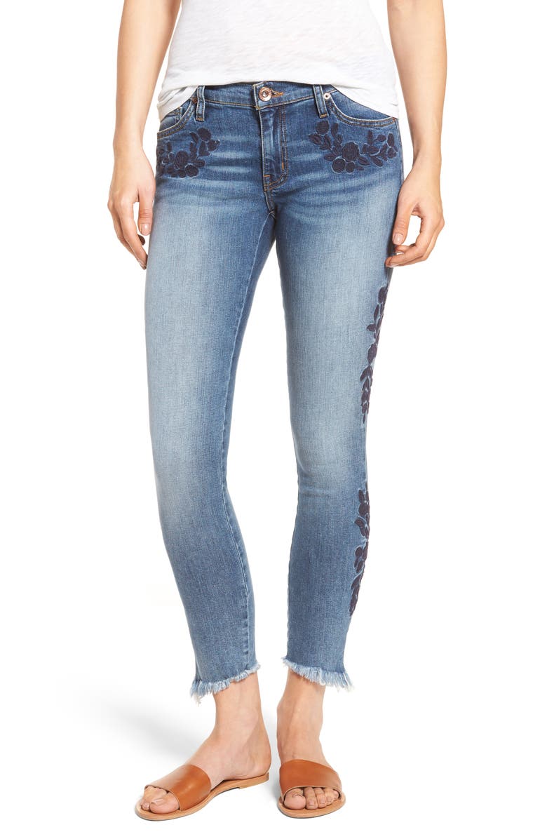 Band of Gypsies Lola Embroidered Ankle Jeans, Main, color, 