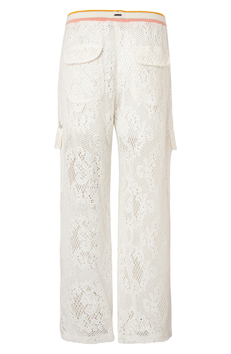 Maaji Flowery Ginevra Open Knit Cover-Up Pants, Alternate, color, Beige Overflow