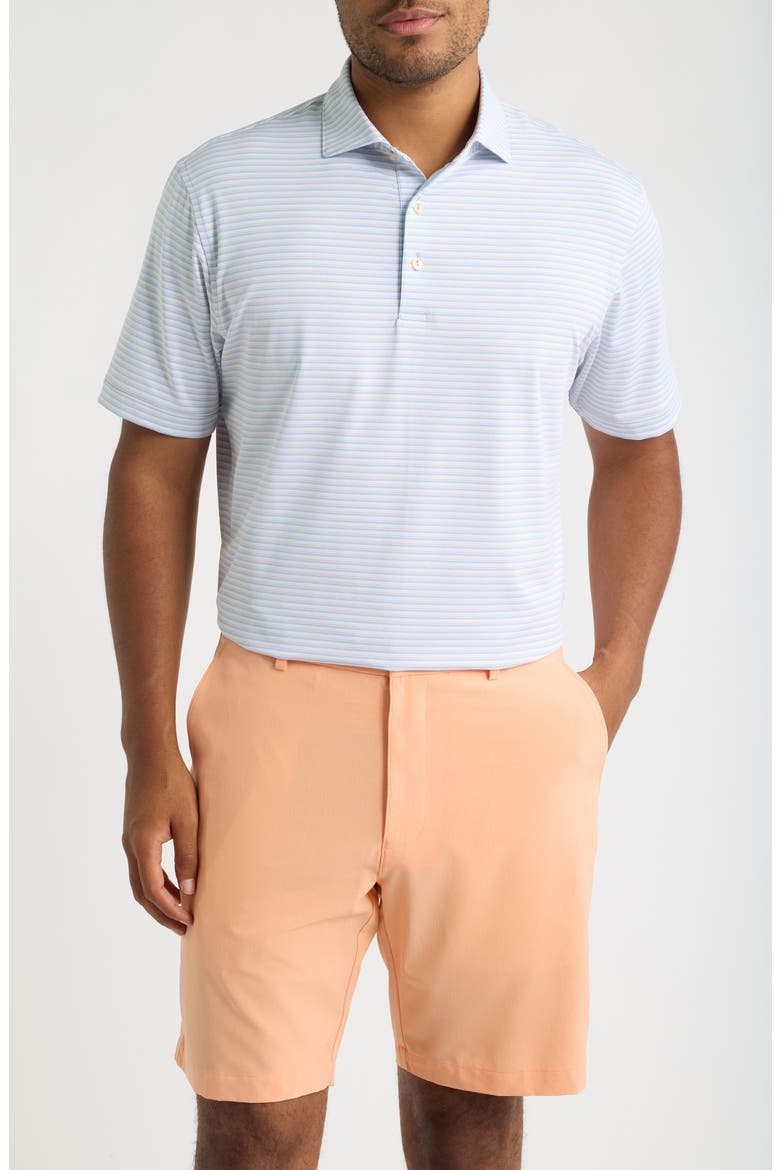 Brooks Stripe Summer Comfort Performance Jersey Polo, Main, color, COTTAGE BLUE