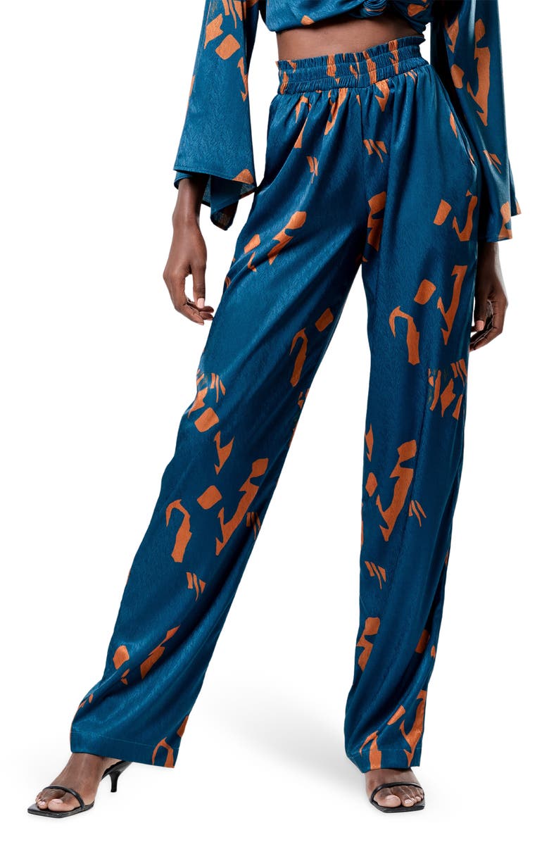DIARRABLU Yraf Leer High Waist Pants, Main, color, Blue