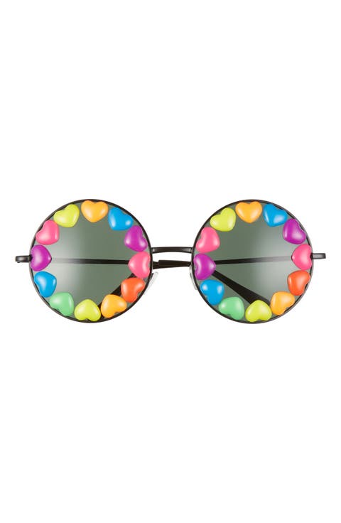 Rainbow Heart Round Sunglasses