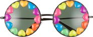 Rad + Refined Rainbow Heart Round Sunglasses