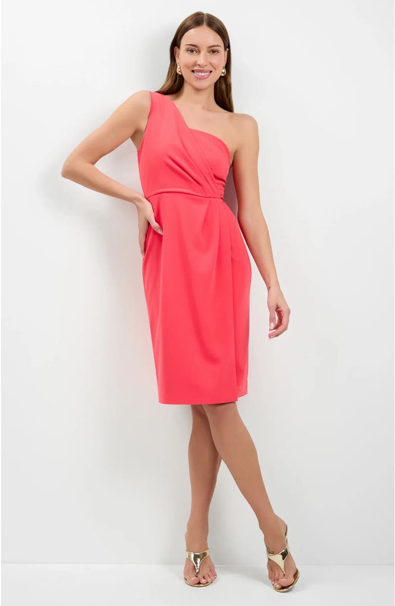Trina Turk Carlotta One-Shoulder Dress, Main, color, Corso Coral