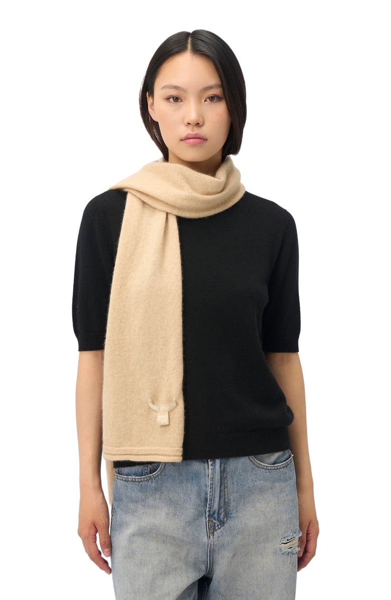 Gobi Cashmere Cashmere Jersey Knit scarf, Alternate, color, Beige