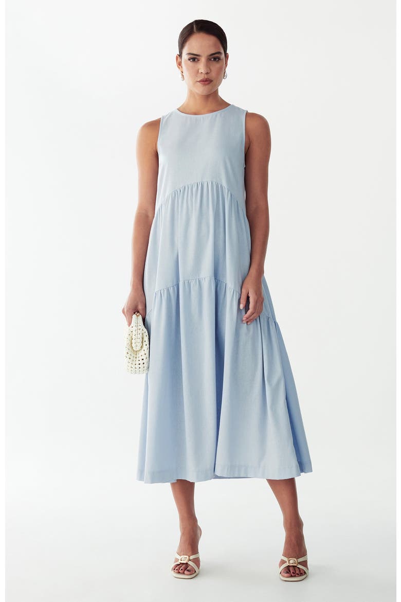 Remi Tiered Dress, Alternate, color, Sky Blue