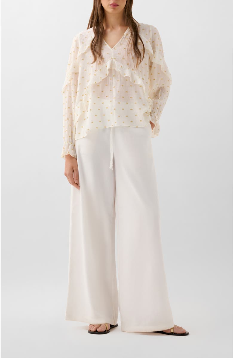 Scalpers Foil Lurex Shirt, Alternate, color, Ecru