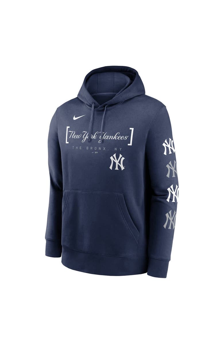 Nike Men's Nike Navy New York Yankees Club Stack Pullover Hoodie, Alternate, color, 