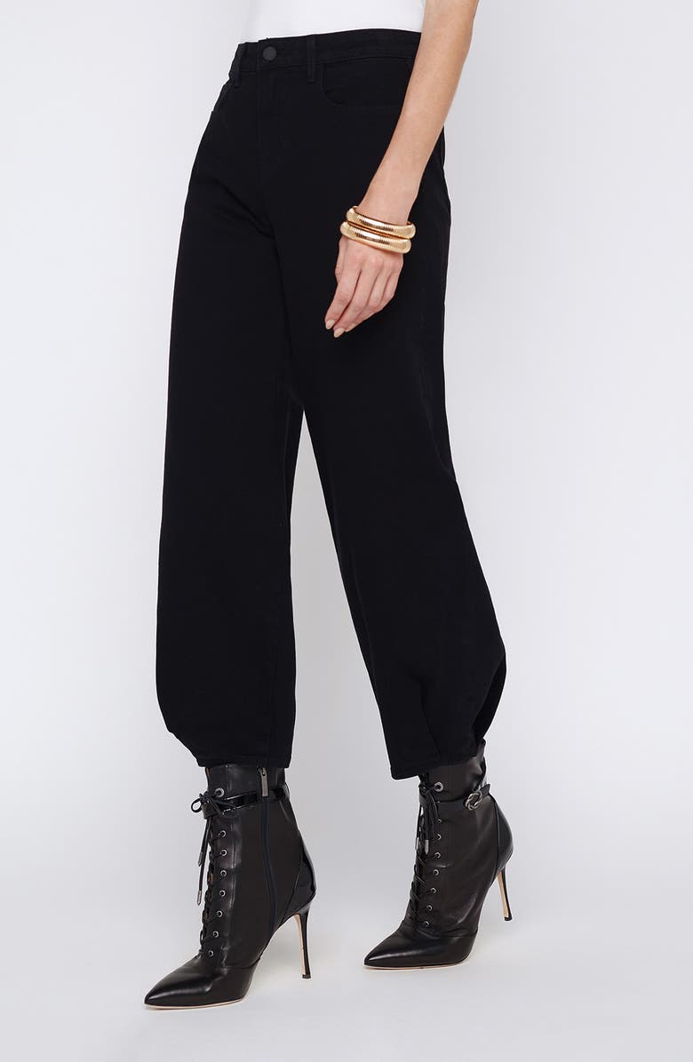 L'AGENCE Krista High Waist Barrel Jeans, Alternate, color, Saturated Black