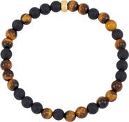 Estella Bartlett Men's Black Onyx & Tiger's Eye Beaded Bracelet