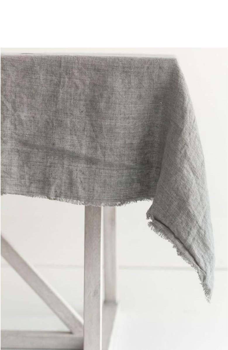 Creative Women Stone Washed Linen Tablecloth, Alternate, color, Oyster