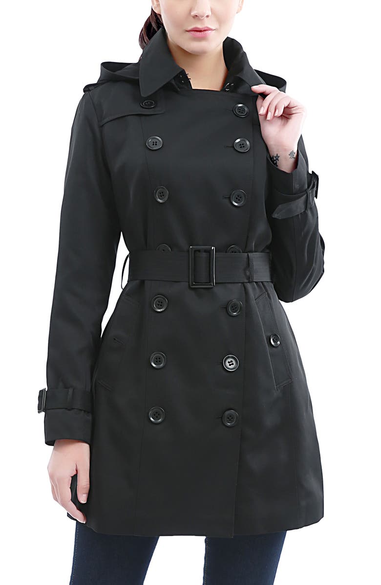 Kimi & Kai Women's Rosie Hooded Trench Coat, Alternate, color, Black