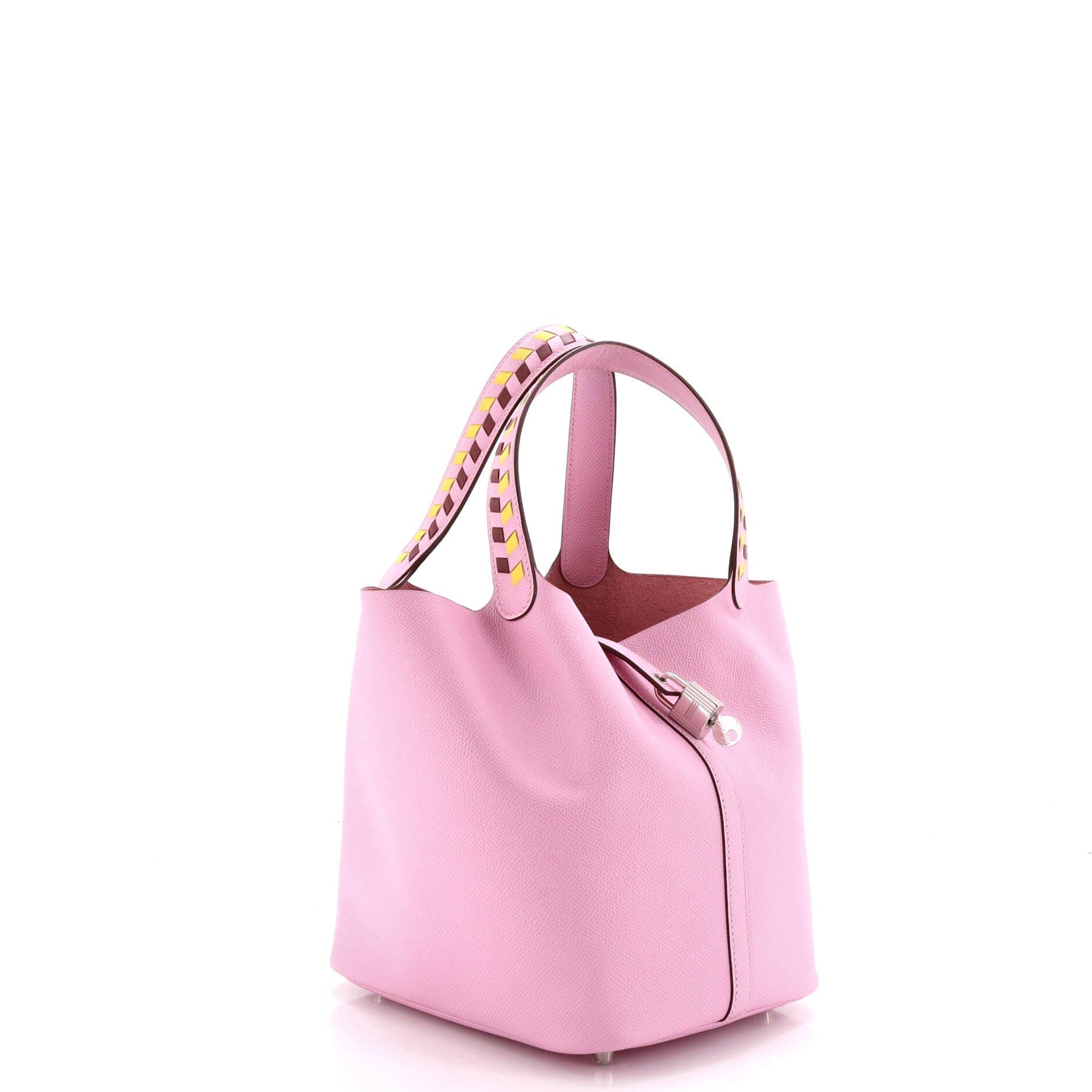 Picotin Lock Bag Tressage Epsom MM, Alternate, color, Pink