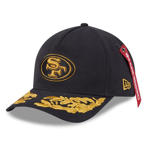 Men's New Era x Alpha Industries  Black San Francisco 49ers A-Frame 9FORTY Adjustable Hat