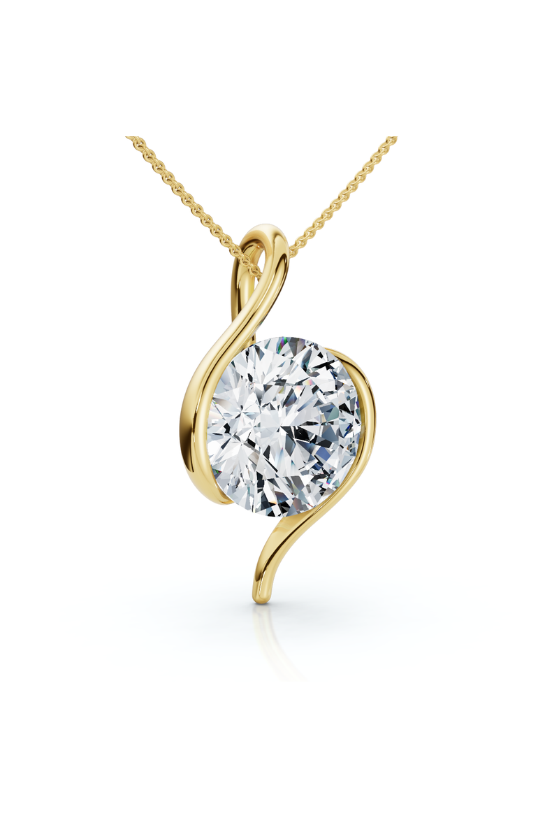 Certified 3Ct Diamond Molly Pendant 14k Gold Necklace 18" Lab Grown, Main, color, Yellow Gold