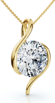 Bliss Diamond Certified 3Ct Diamond Molly Pendant 14k Gold Necklace 18" Lab Grown