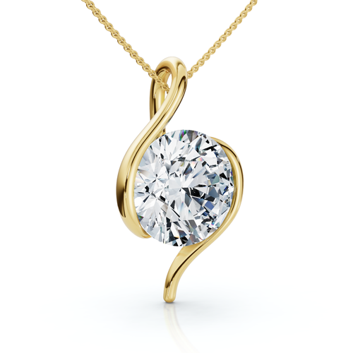 Bliss Diamond Certified 3ct Diamond Molly Pendant 14k Gold Necklace 18" Lab Grown