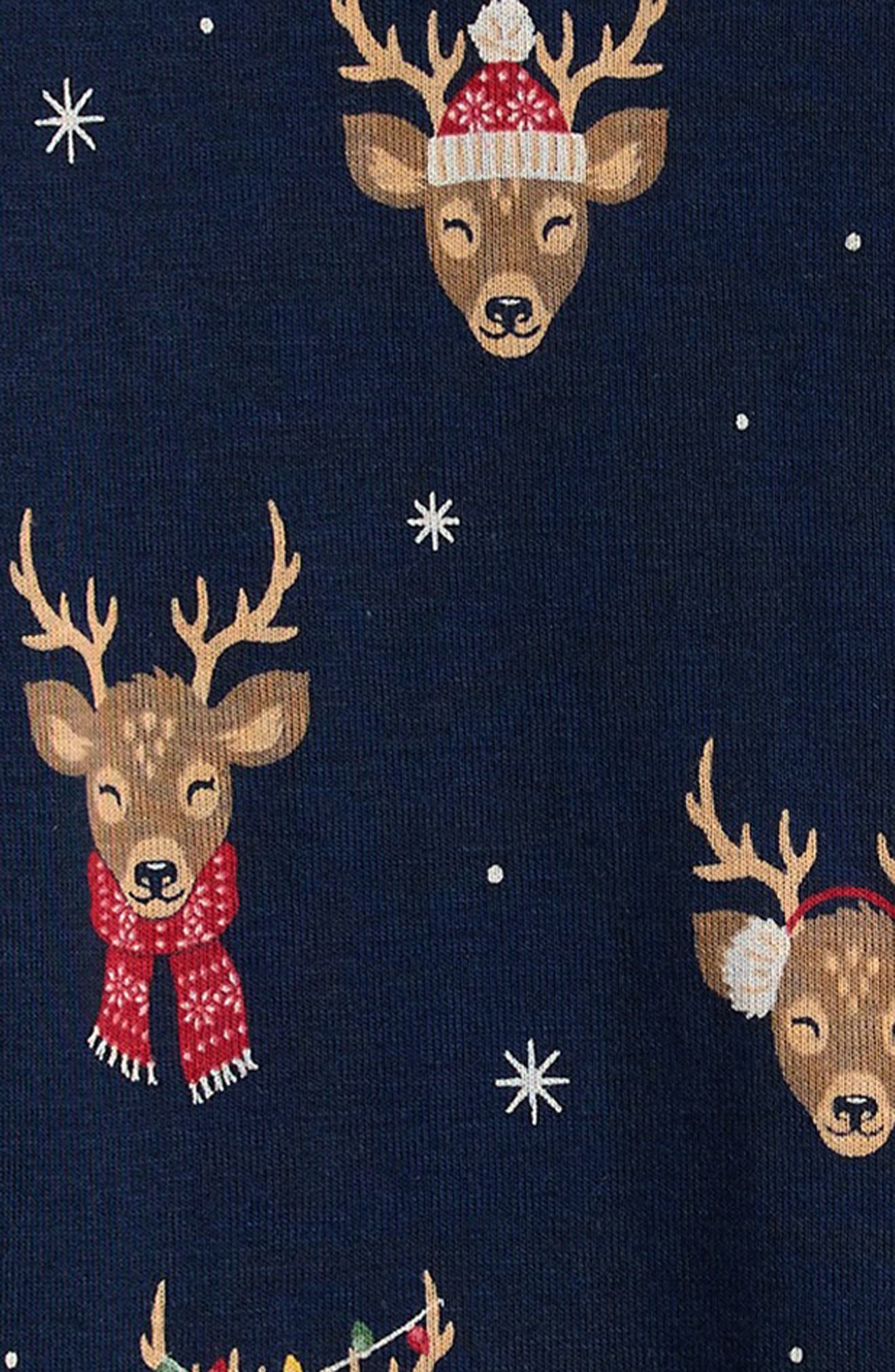 Petit Lem Kids' Holiday Reindeer Fitted Two-Piece Pajamas | Nordstrom