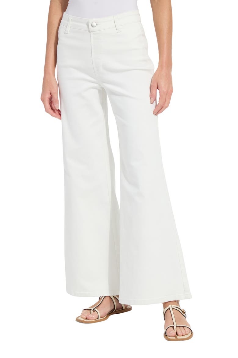 Iris Flat Front Wide Leg Jeans, Main, color, ECRU WHITE