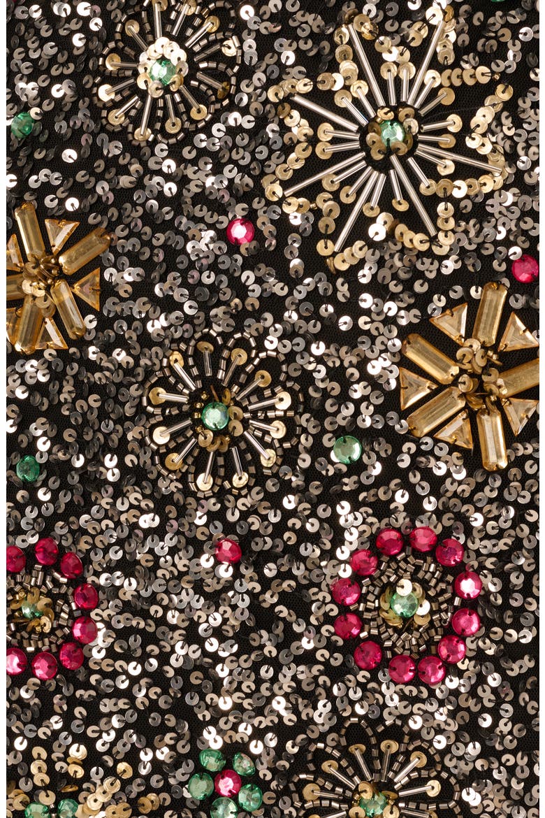 Embellished Cocktail Minidress, Alternate, color, BLACK MULTI