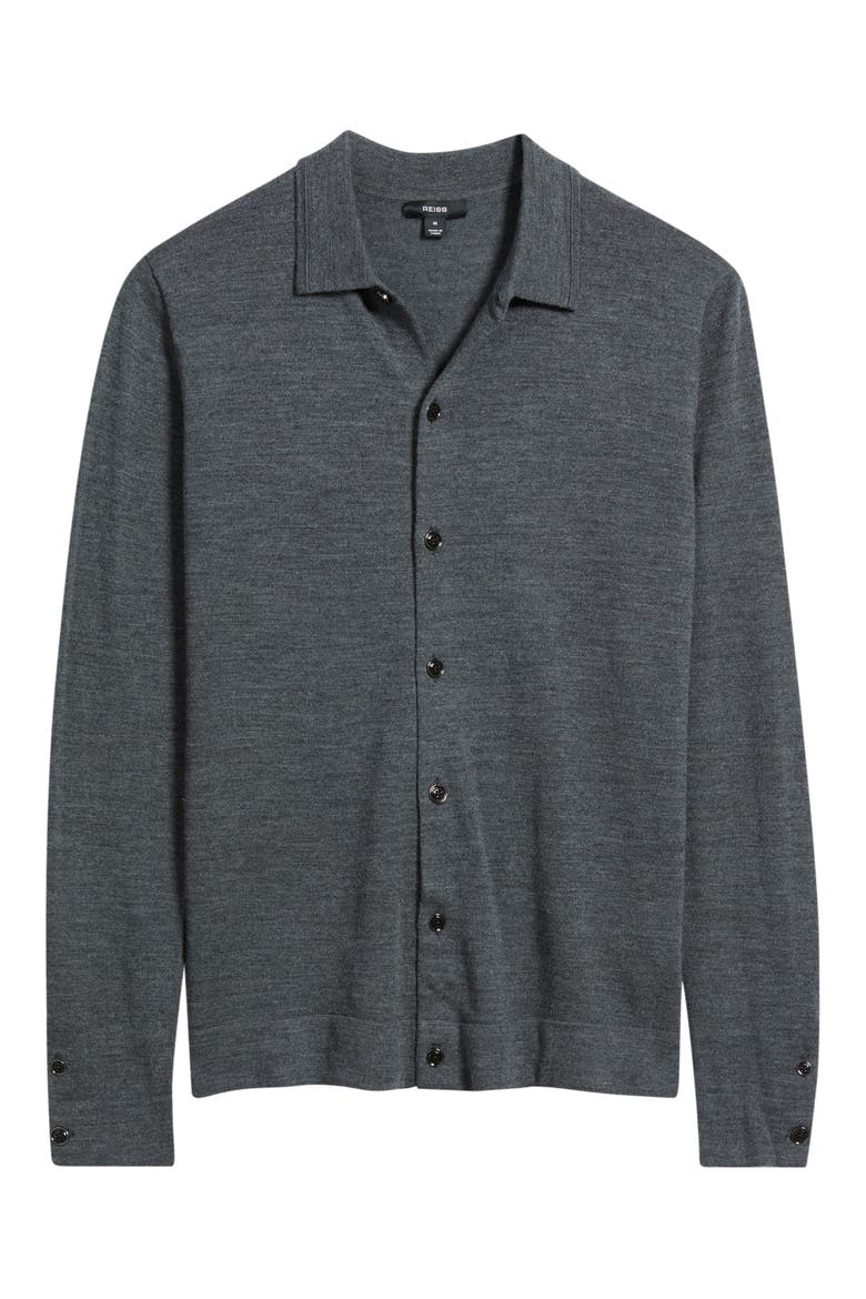 Forbes Button Front Wool Cardigan, Alternate, color, DERBY GREY MELA