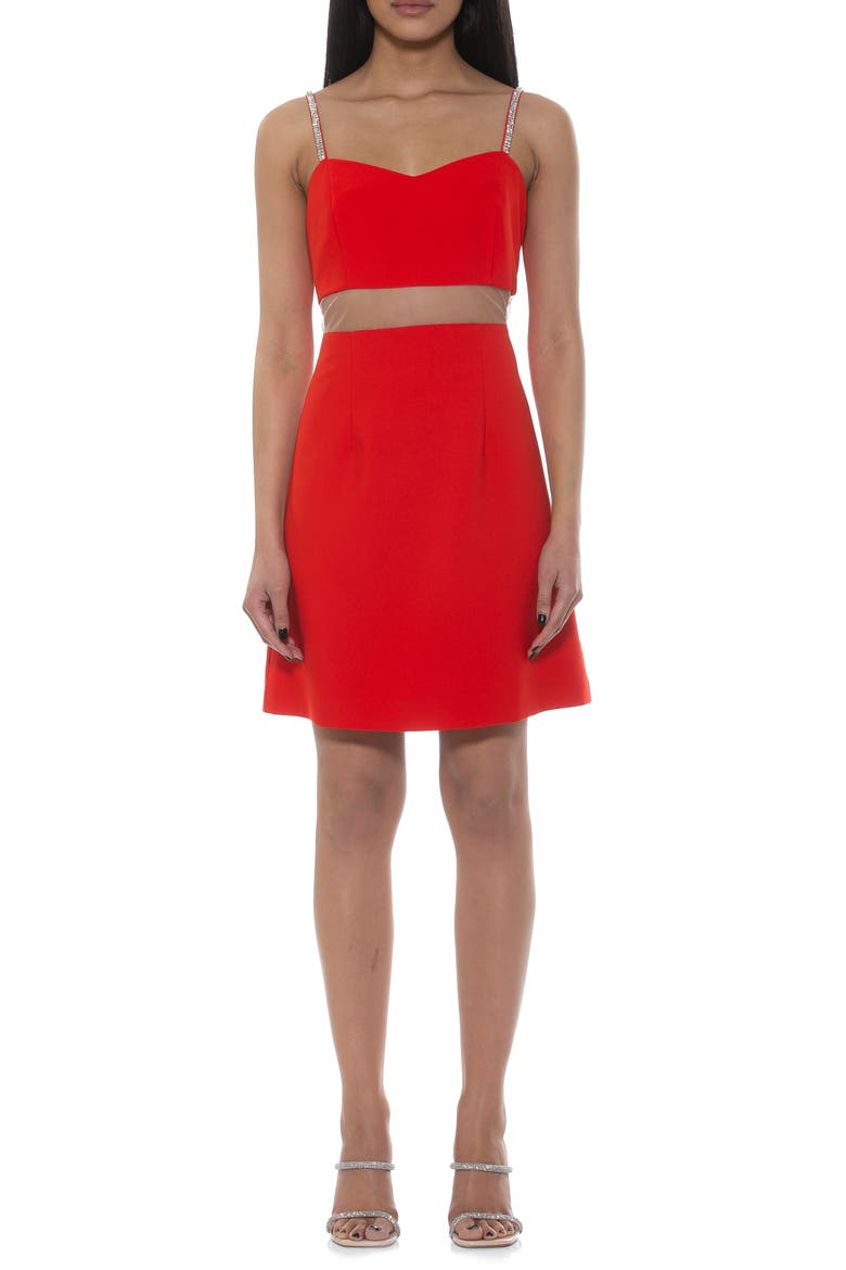 Eloise Fit & Flare Dress, Main, color, RED