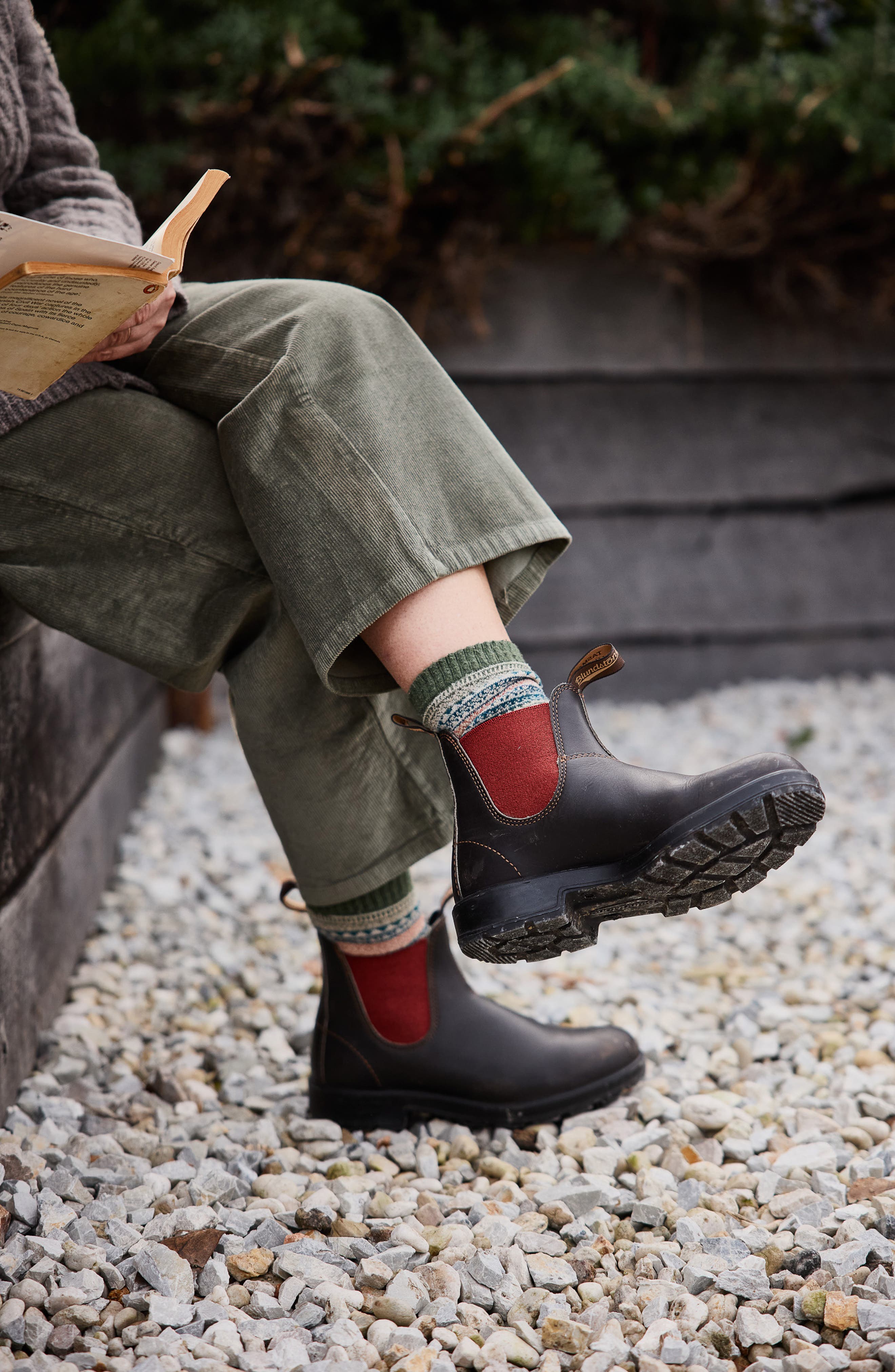 Gender Inclusive Black Chelsea Boot, Alternate, color, BROWN/ CRIMSON