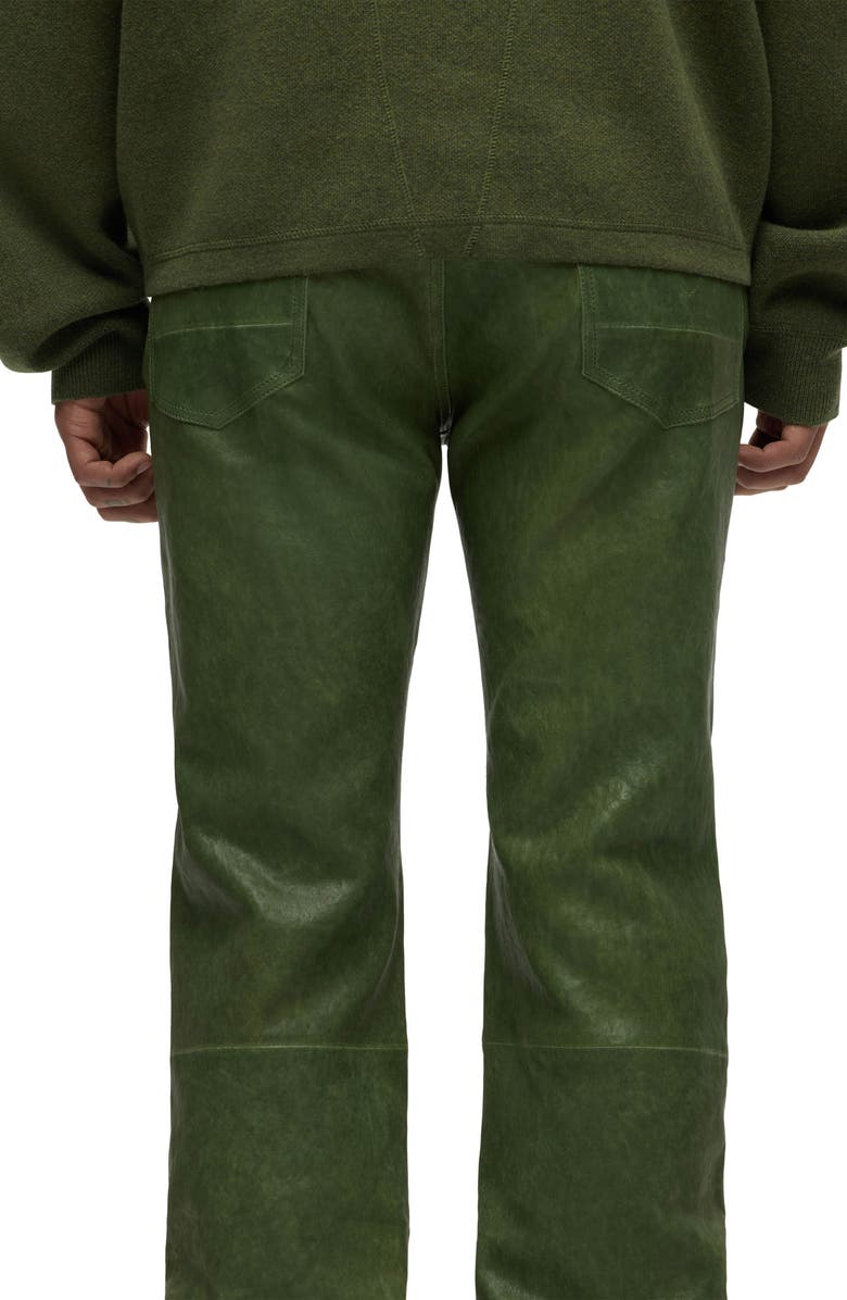 Hudson Jeans Walker Kick Flare Leather Jeans, Alternate, color, Distress Pine