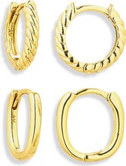 Argento Vivo Sterling Silver Pack of 2 Assorted Hoop Earrings
