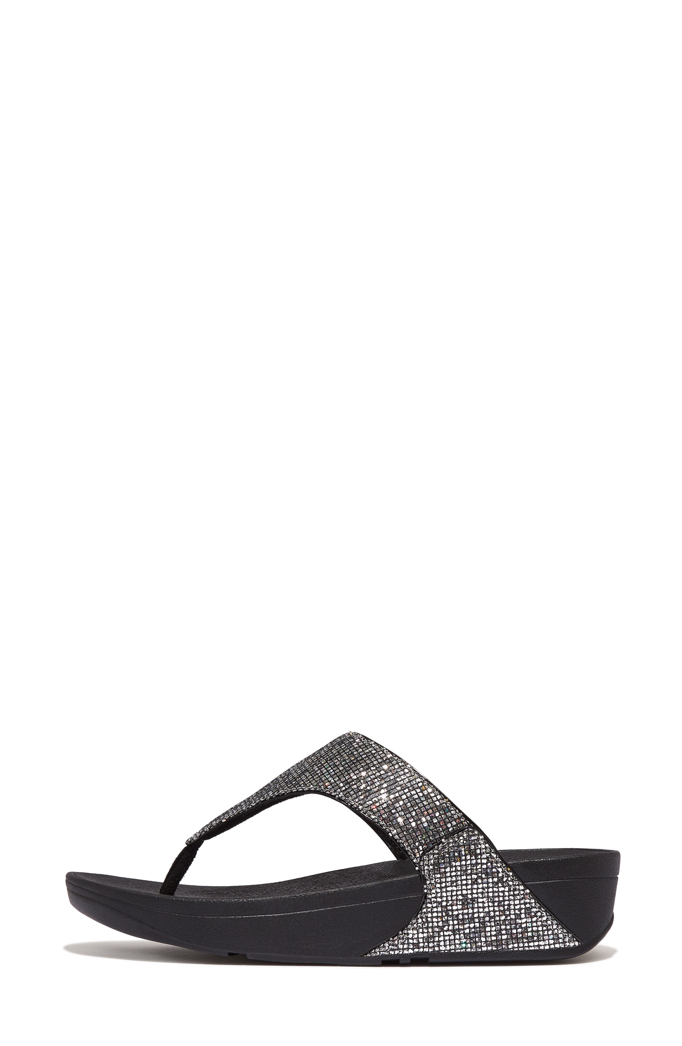 FitFlop Lulu Glitter Flip Flop, Alternate, color, Silver
