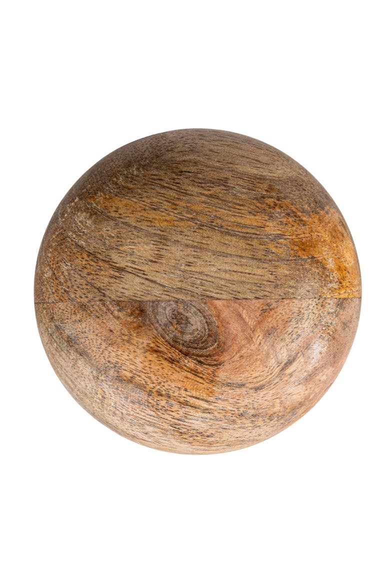 Unique Marble and Mango Wood Pinch Pot Canister with Lid, Natural, Alternate, color, Natural
