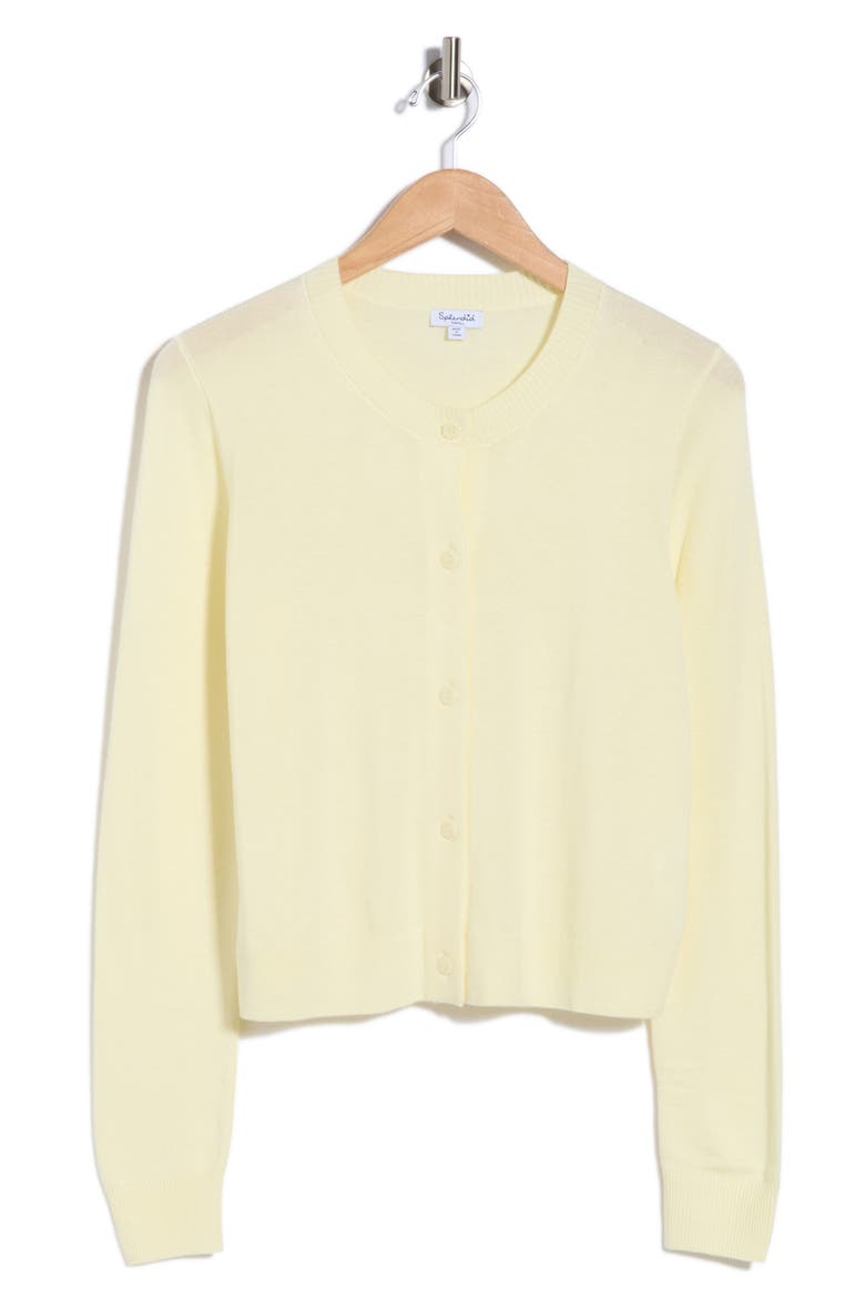 Eris Button Front Crop Cardigan, Main, color, LEMON DROP YELLOW