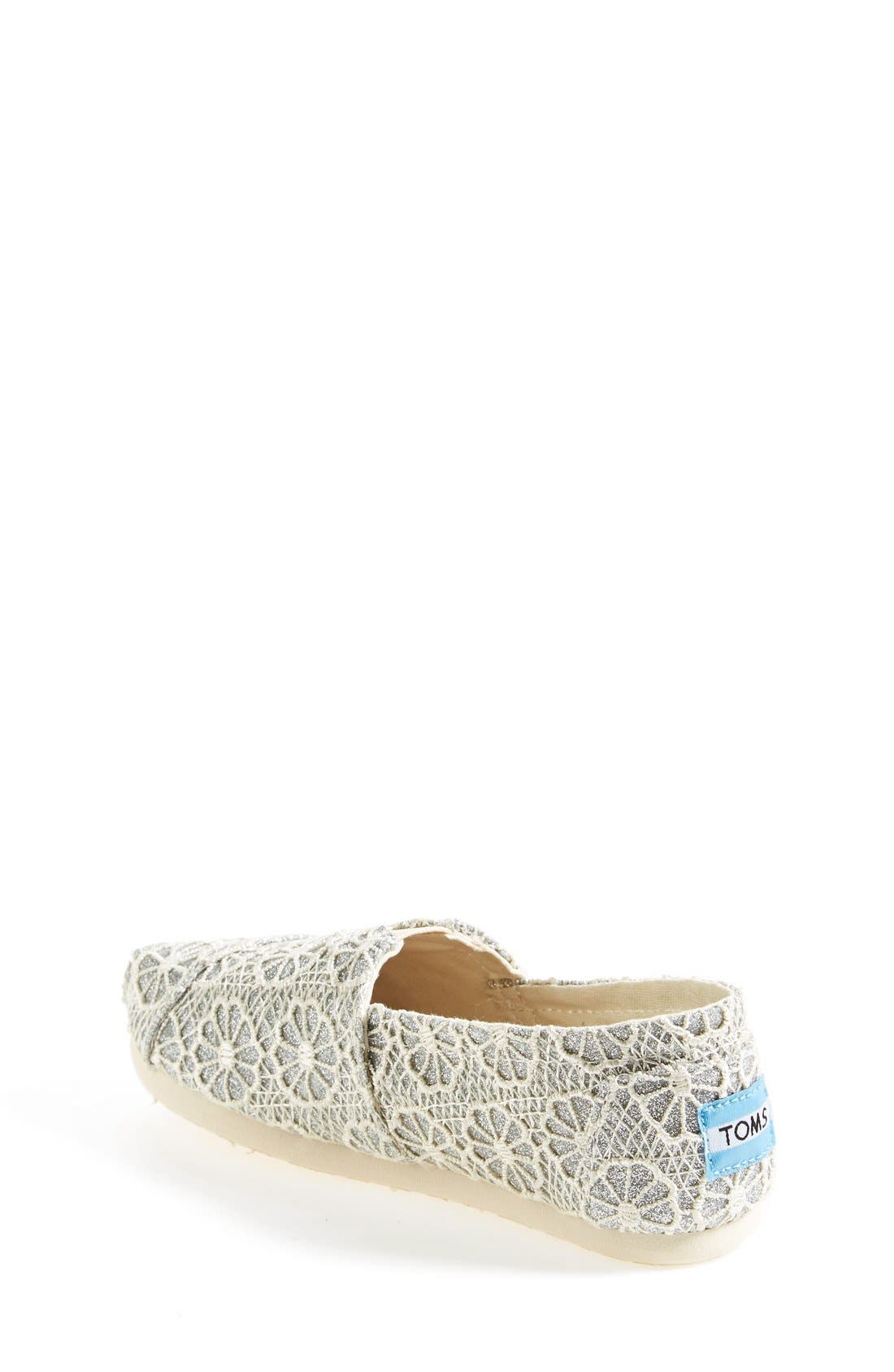 TOMS 'Youth - Glitter' Crochet Slip-On, Alternate, color, 