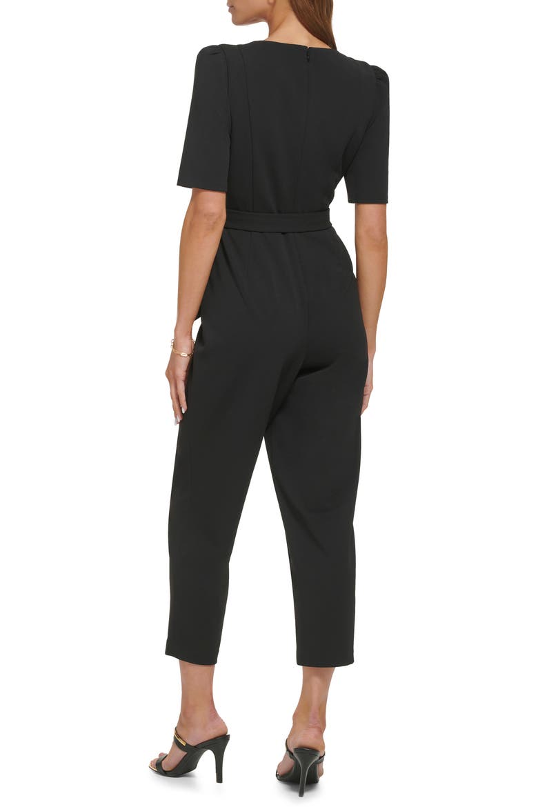 Puff Sleeve Jumpsuit, Alternate, color, BLACK