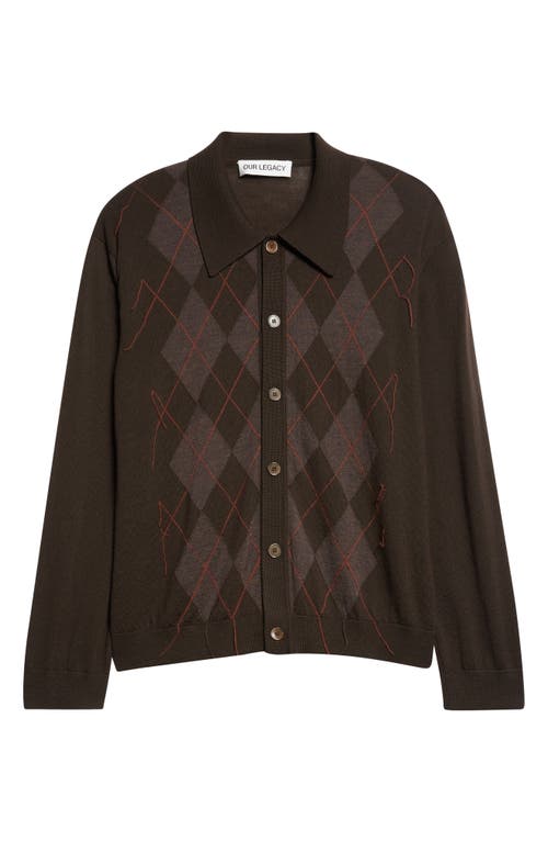 Our Legacy Mens Pub Argyle Evening Diamond-stitch Wool Polo Shirt In Animal Print
