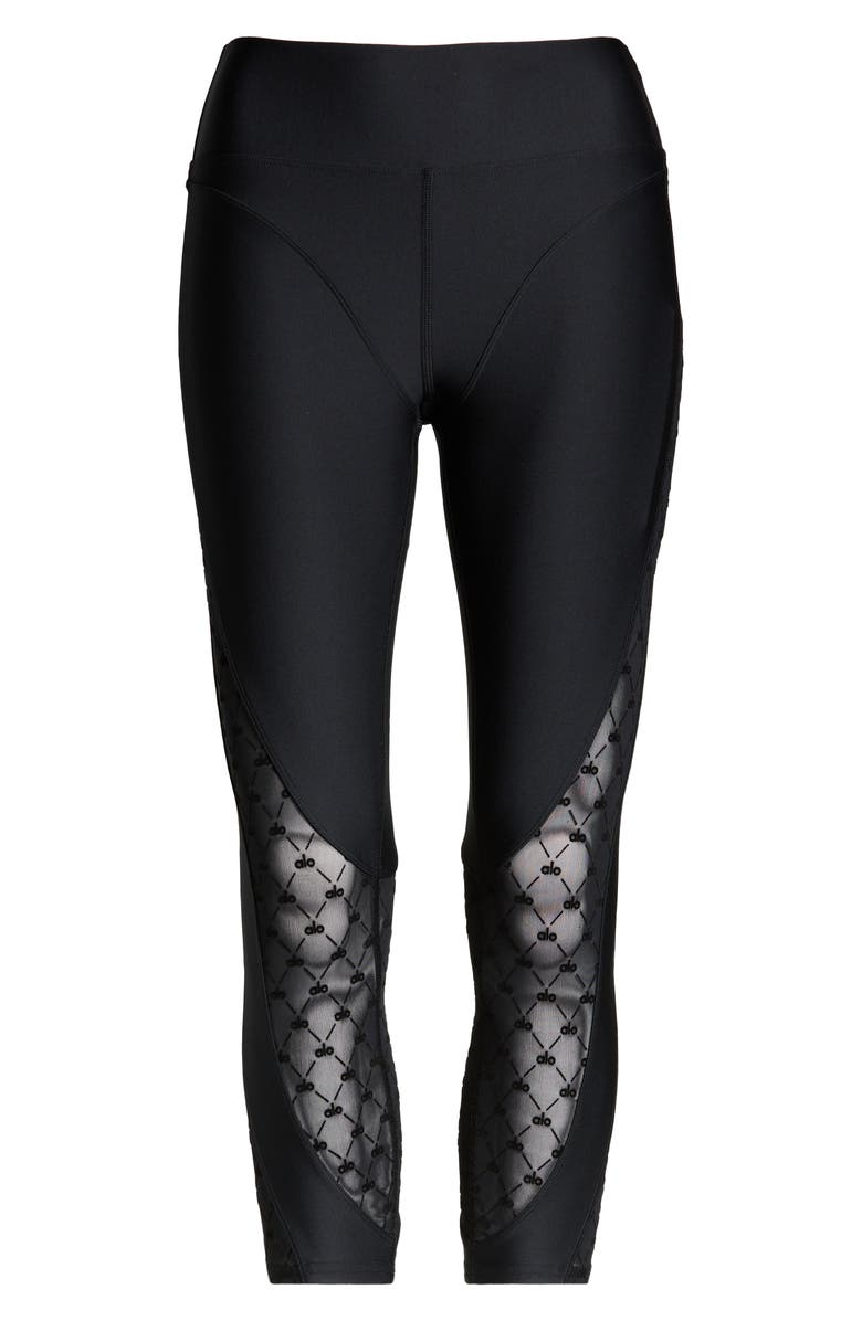 Alo Celeste Airlift Mesh High Waist Capri Leggings, Alternate, color, 