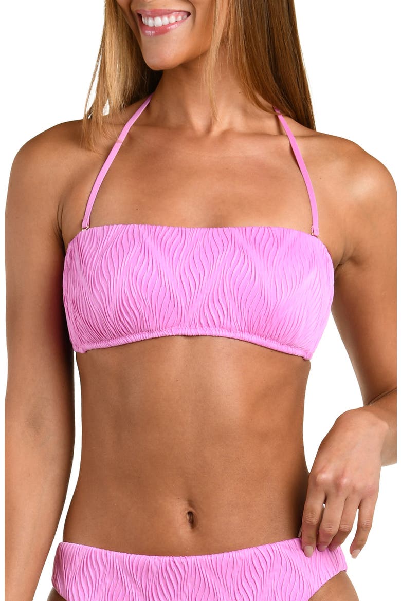 Ethereal Echo Jacquard Bandeau Bikini Top, Main, color, BLUSH