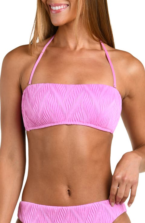 Ethereal Echo Jacquard Bandeau Bikini Top
