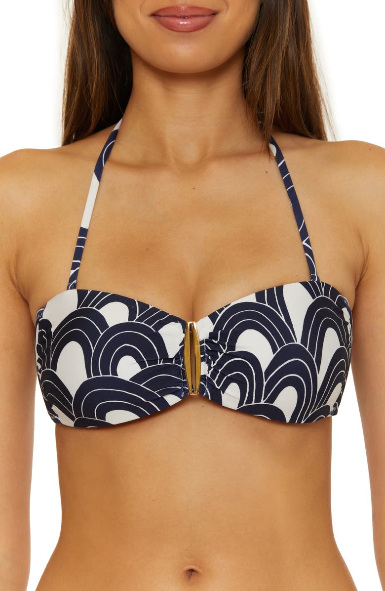Trina Turk Arches Bandeau Bikini Top, Alternate, color, 
