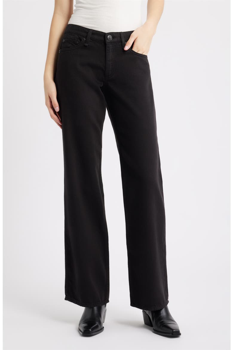 Cam Featherweight Low Rise Relaxed Straight Leg Jeans, Main, color, BLACK
