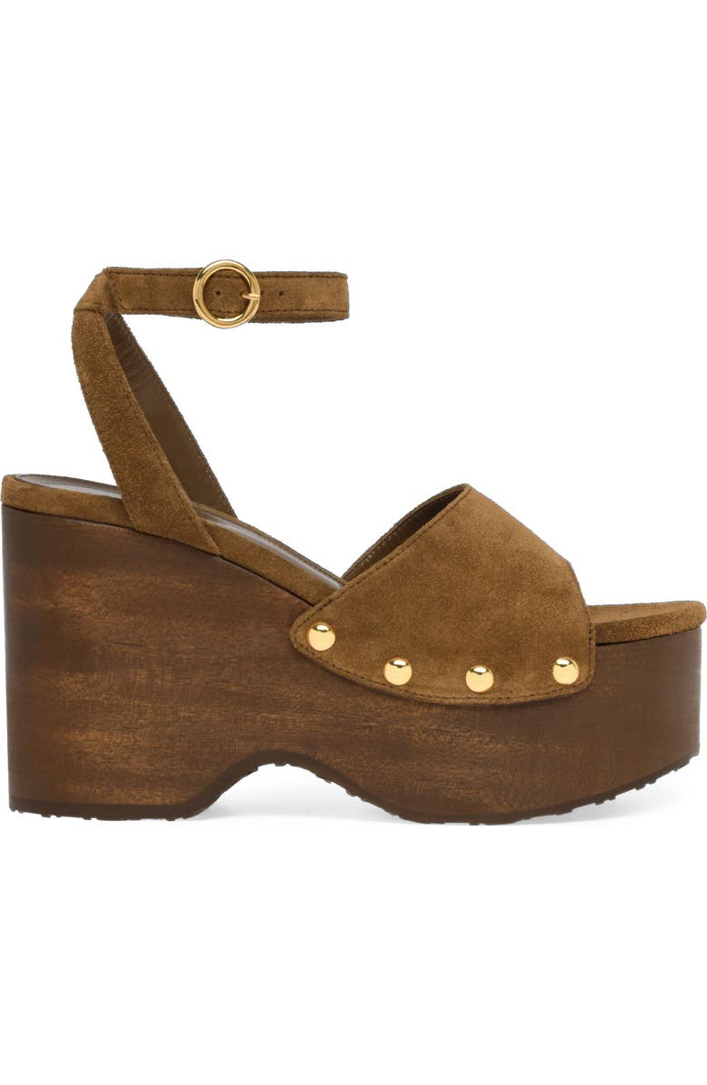 Gianvito Rossi Studded Suede Platform Sandals, Main, color, Brown Suede