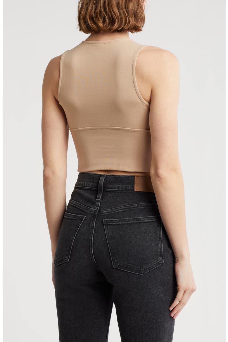 Jade Deep V-Neck Crop Top, Alternate, color, BRUSH